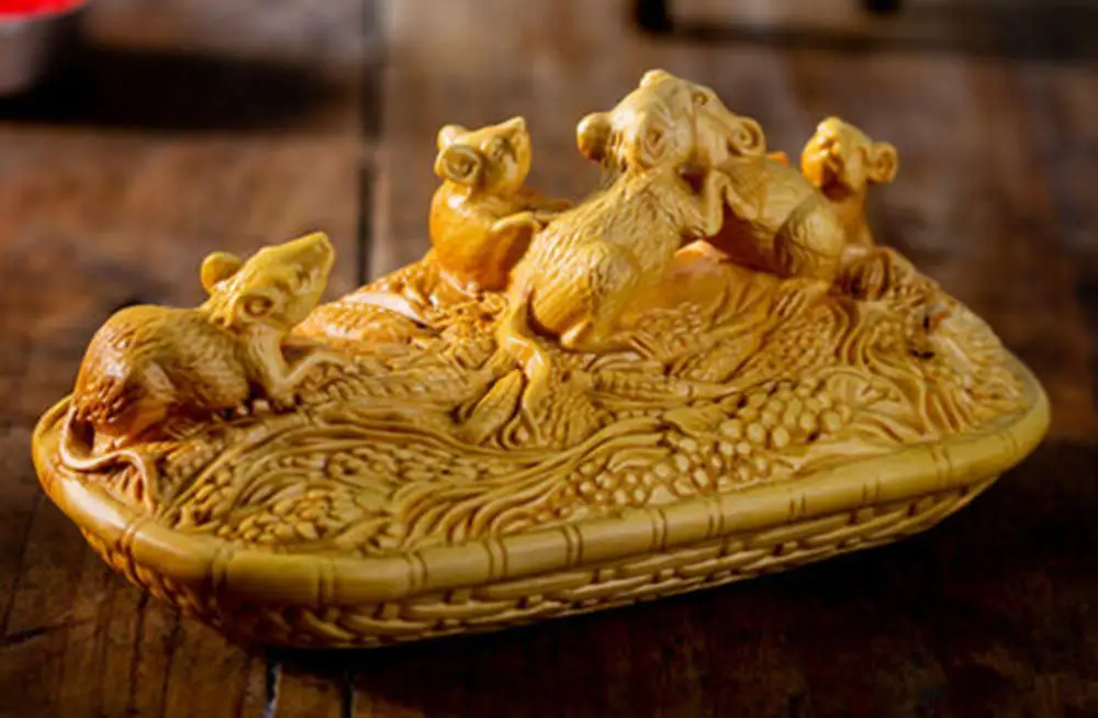 

TJ181ca-13*6,5*6 см резная искусственная Статуэтка: 5 богатых мышей