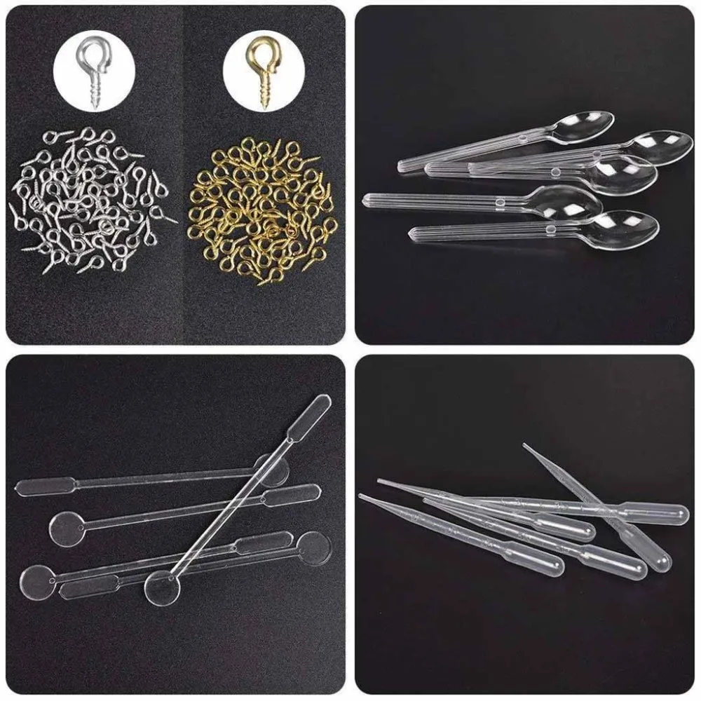 127pcs pendant jewelry mirror glue mold handmade crystal glue mold set DIY crystal glue jewelry mold 20D31 (9)