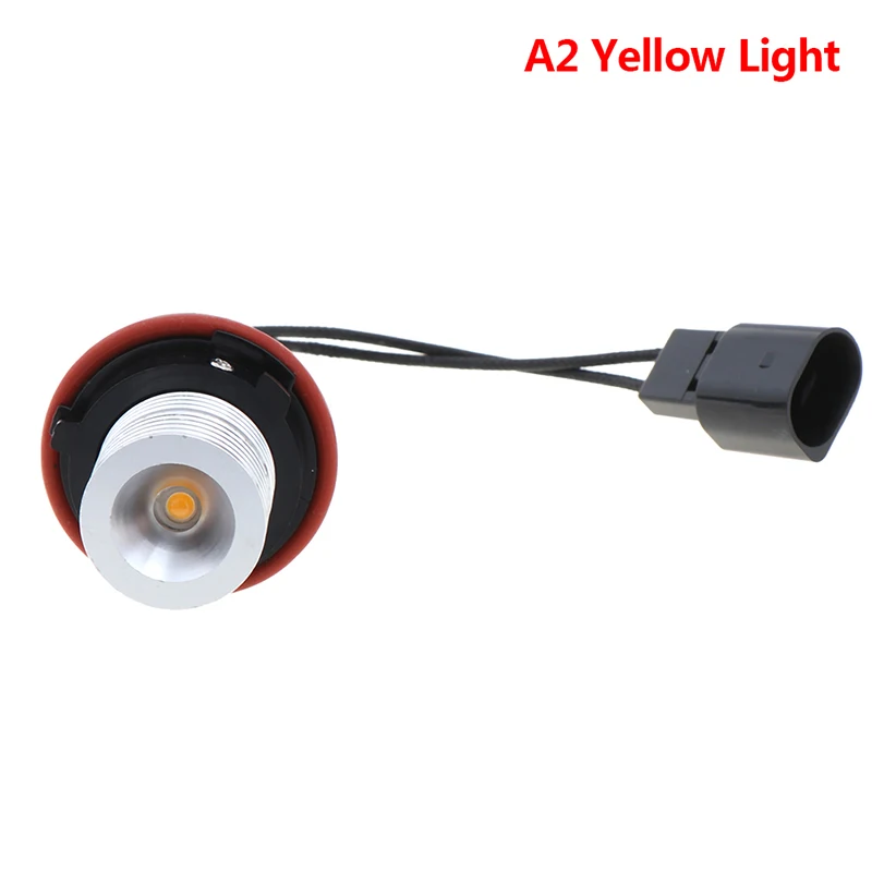 12V светодиодный Ангельские глазки для E39-5W светодиодный, боковой, габаритный фонарь лампы Canbus белого и желтого цвета - Цвет: Цвет: желтый