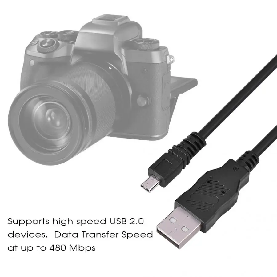 1,0 м USB кабель для передачи данных, USB 2,0 to Mini B 5-контактный разъем объектива Цифрового Фотоаппарата Canon Digital Камера, передачи данных, кабель для Canon аудио кабель