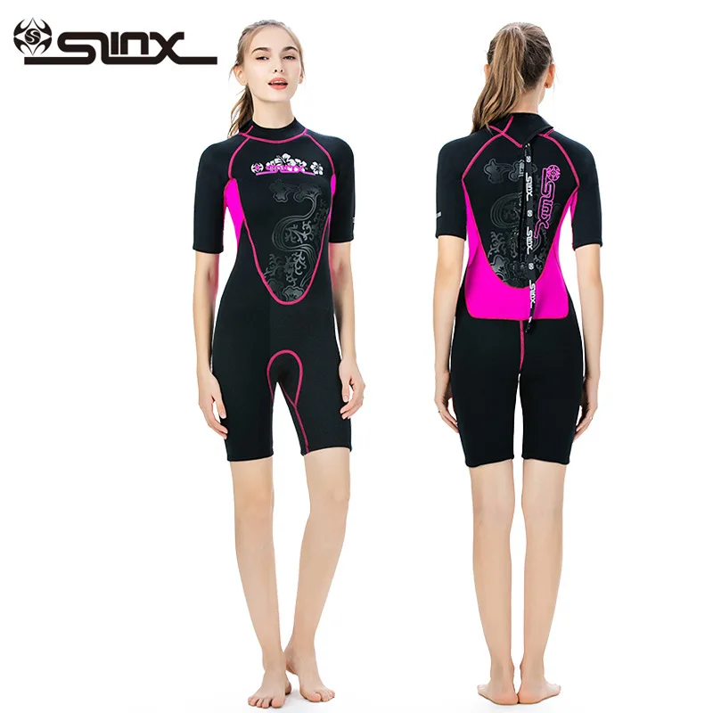 

Cross Border SLINX Sun-resistant Short Sleeve Diving Suit Women's 3 Mm Ultra-stretch Warm One-piece Surfing Wet T-shirt Short Sl