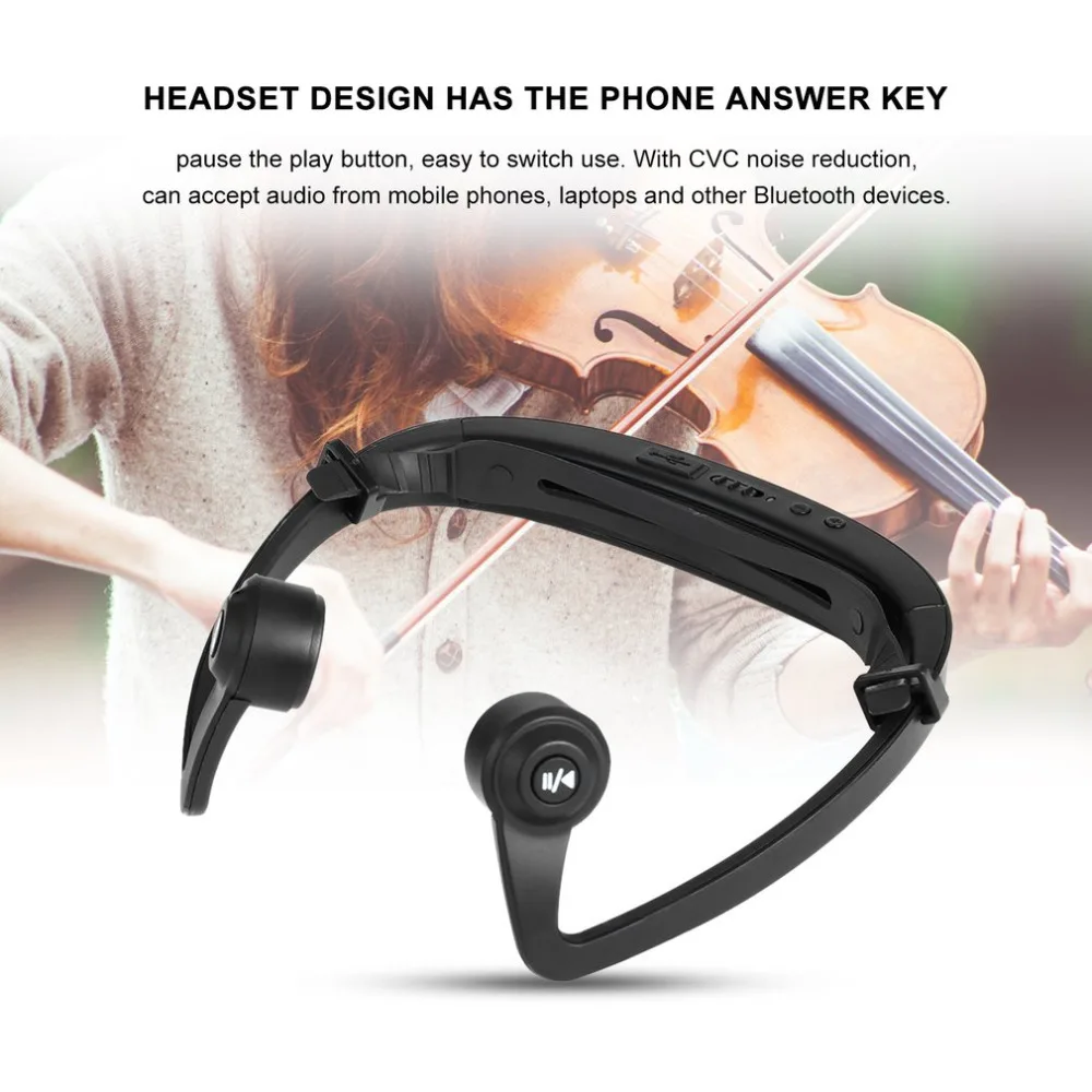 

V9 Ear Hook Bluetooth Headset Bone Conduction Sport Headphone With Mic Adjustable headband For IOS Android Smartphone USB Charge