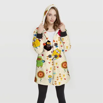 

Casaco Woman's Plus Size 3d Print Cute Convertible Hoodie Jackets 100% Polyester Tops Soft Jacket Woman Customer Design Wy32