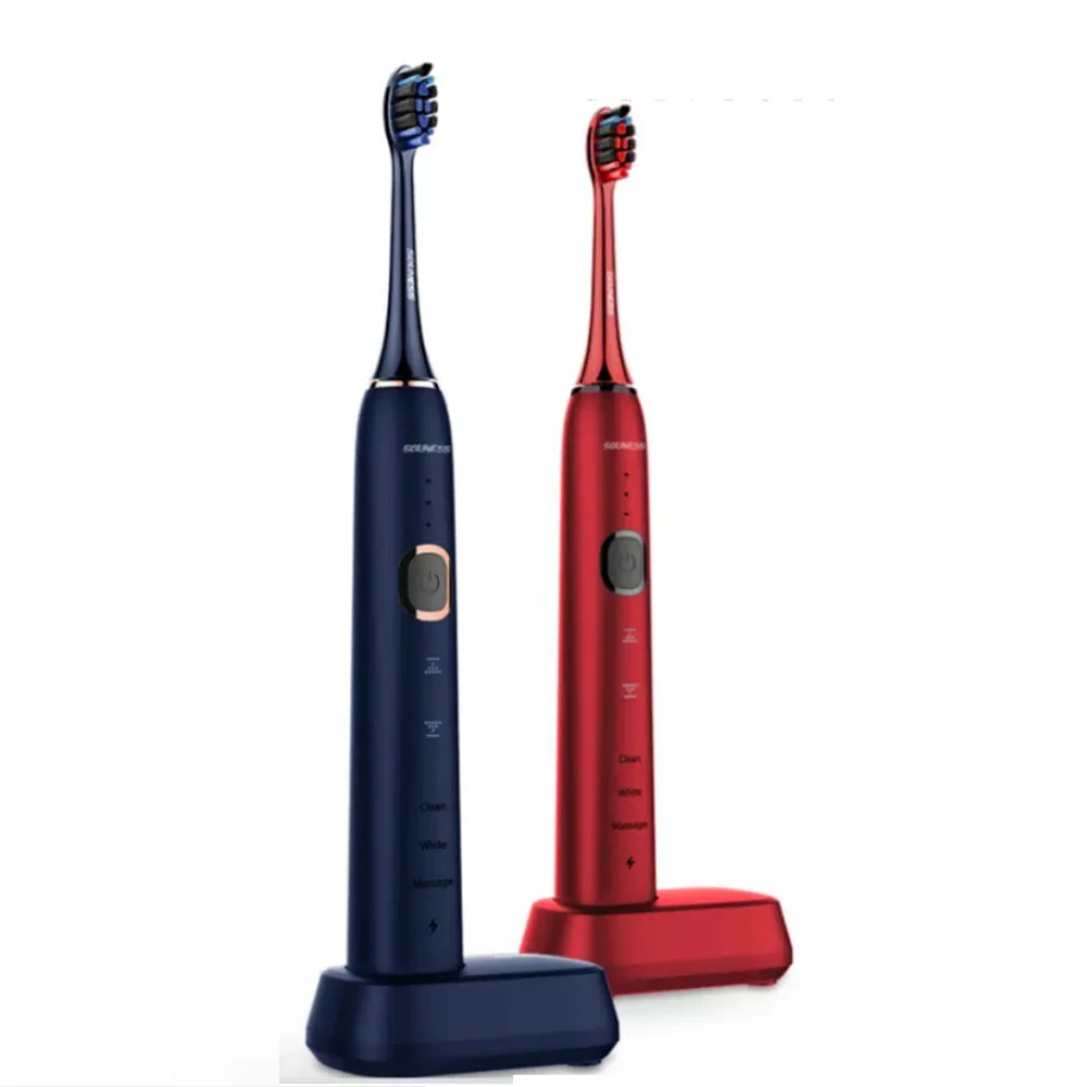 

3D Touching Smart Electric Toothbrush USB Rechargeable 3 Modes 9 Levels Timing Low Noise Bristles Bamboo Charcoal Soft Brush New