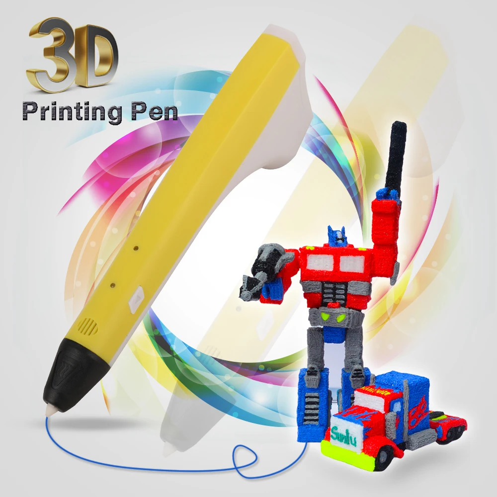 SUNLU M1 3d принтер Ручка для моделирования PLA/PCL Filamant, управление одной кнопкой, с usb-кабелем, лучший подарок для творческого воображения-желтый