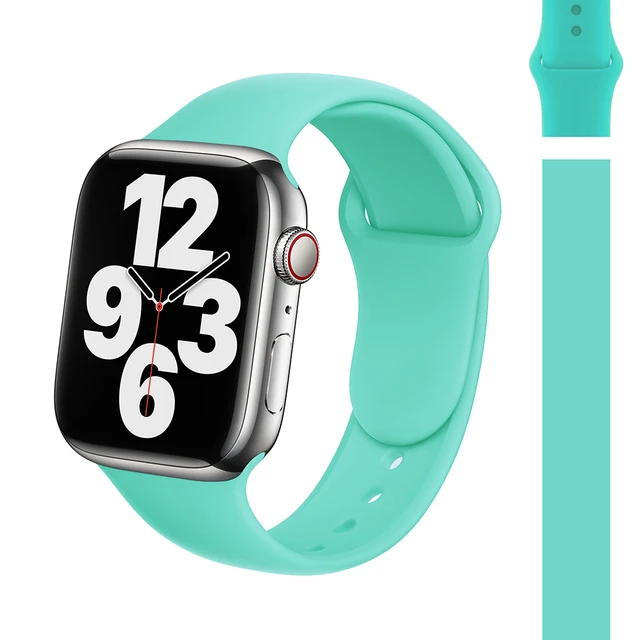 Silicone Strap Watch Compatible Apple Watch Band 45mm 44mm 41mm for bracelet iWatch 40mm 38mm correa apple watch series 7 6 5 SE 31
