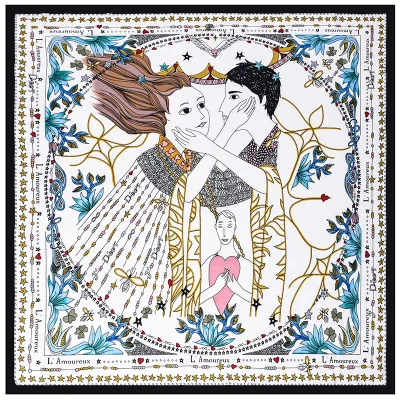 2 70*70 см шелковый шарф для женщин маленький квадратный шарф с принтом Таро женская сумка с шарфом шарф имитирующий Шелковый подарок FJ027 - Цвет: 2