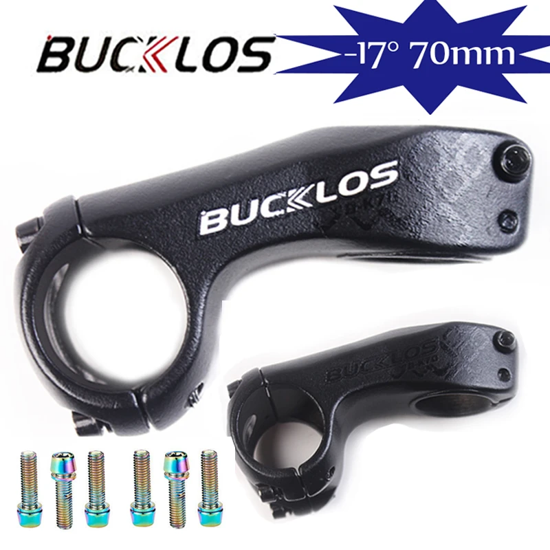 BUCKLOS MTB stems Bike Handlebar stem 31.8mm 17 Degree 70MM XC AM MTB