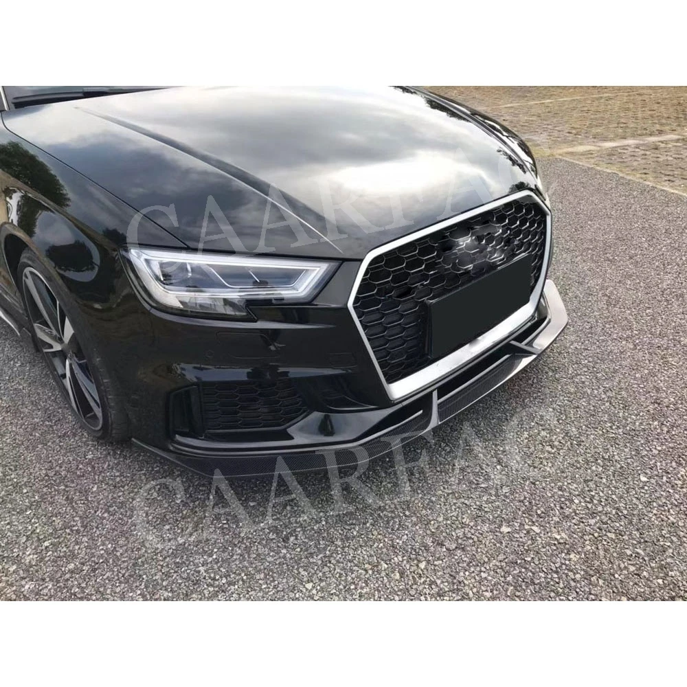 Carbon Fiber Front Lip Spoiler for Audi A3 RS3 Sedan 4 Door Head Bumper Chin Shovel Car Styling