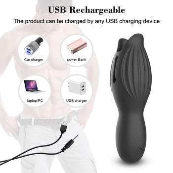 10 Modes Penis Delay Trainer Male Masturbator Vibrator Automatic Oral Climax Sex Glans Stimulate Massage Erotic Sex Toys for Men 4