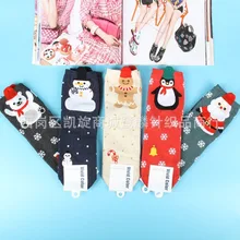 Рождественские Носки с рисунком из мультфильма; носки с Санта-Клаусом, снеговиком, полярным медведем, пингвином, пряником, человеком; женские хлопковые носки; сезон осень-зима