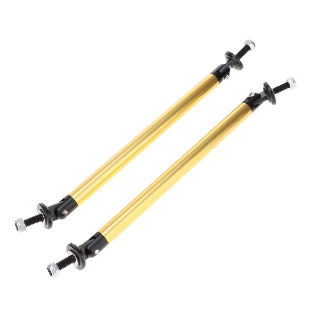 2 Pieces Univesal 150mm Chrome 6-8 Inch Adjustable Front/Rear Frame Bumper Lip Splitter Strut Rod Support Bar Dropship  