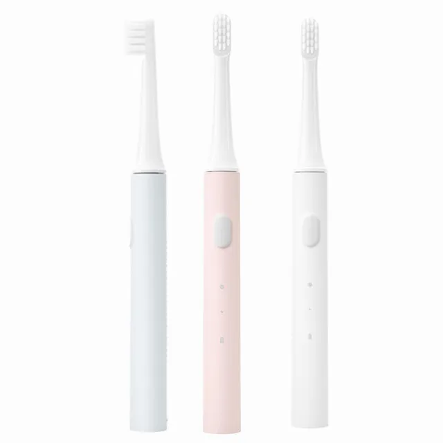 red blue and white XIAOMI MIJIA T100 Sonic Electric Toothbrush Adult Children Waterproof Ultrasonic automatic USB Rechargeable Toothbrush - Цвет: red blue and white