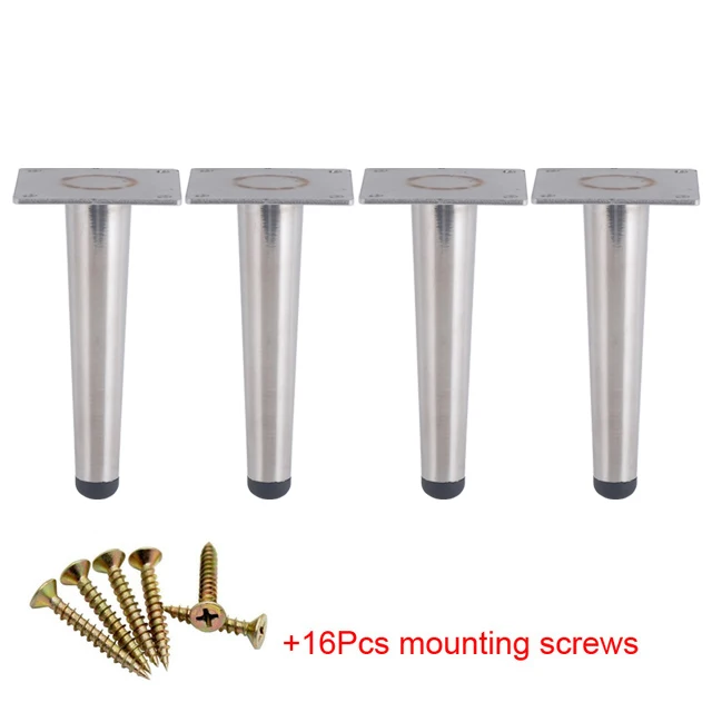 4pcs Metal Furniture legs Straight Cone And Oblique Cone Table Leg Sofa Chair Leg coffee tables Furniture fittings,15/20/25/30CM
