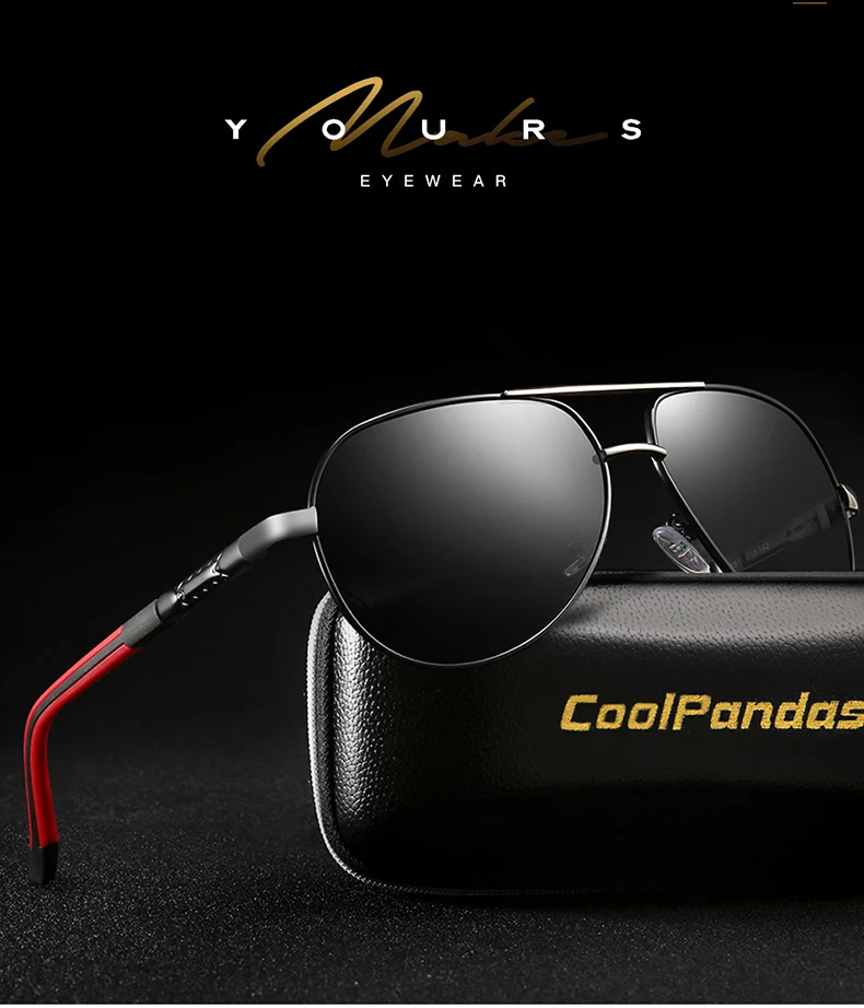 CoolPandas бренд Пилот солнцезащитные очки для мужчин Поляризованные Вождения анти-очки с отражающими стеклами авиация Мода зеркало солнцезащитные очки для женщин UV400