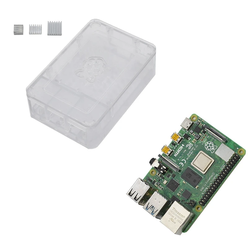 Для Raspberry Pi 4 Модель B 4G ram ABS чехол с серебряными радиаторами Поддержка 2,4/5,0 ГГц wifi Bluetooth 5,0 для RPI 4 DIY Kit