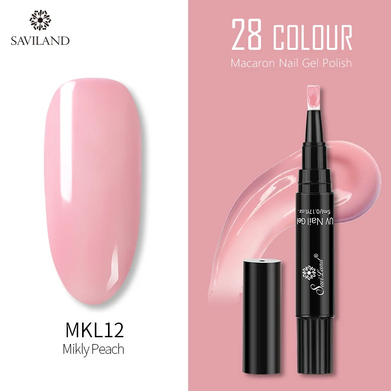 SAVILAND Macaron 28 цветов гель лак для ногтей ручка новейший блеск замачивающийся лак для ногтей праймер верхнее покрытие waldler УФ инструменты для дизайна ногтей - Цвет: MKL12