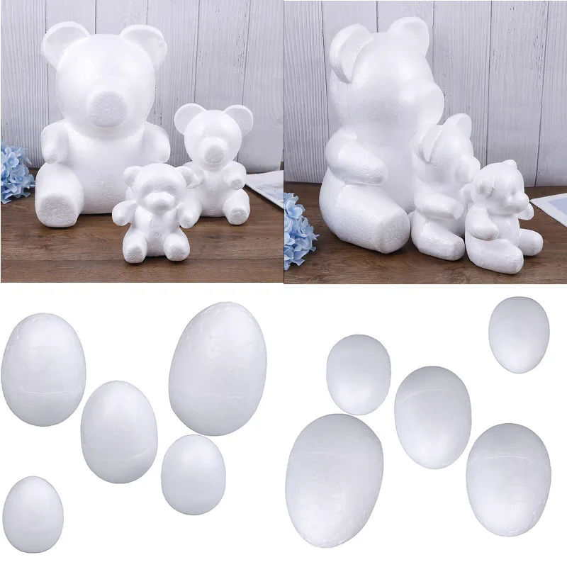 Пенопласт медведь яйцо белые авторские шары моделирование пенополистирол пенопласт для DIY украшения для рождественской вечеринки Подарки