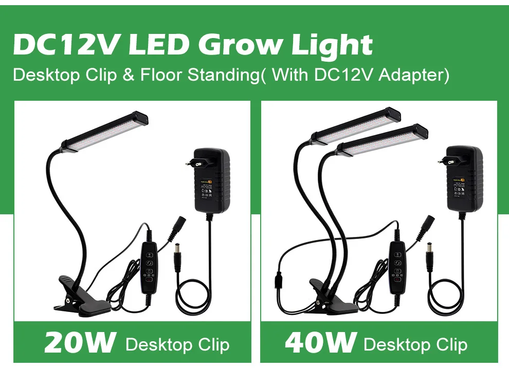 40W 60W 80W LED Grow Light Full Spectrum USB Phyto Lamp With 3 Modes Timing Function For Indoor Flowers Plants Growth Lighting