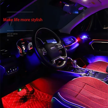 

EL Neon Strip Light RGB LED Car Interior Light Multicolor Bluetooth Phone Control Atmosphere Light 12V Sound Active