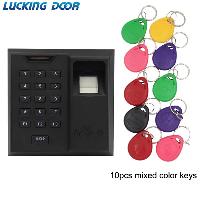 X66 and10 ID color Цифровой отпечаток пальца 125 кГц RFID Контроль доступа посещаемость времени блокировка паролем замок отпечатков пальцев Интегрированная машина ключ 500 пользователя - Цвет: X66 and10 ID color