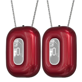 

2 Pcs Fashionable Personal Wearable Mini Portable Negative Ion Necklace Hanging Neck Air Purifier Ionizer Generator