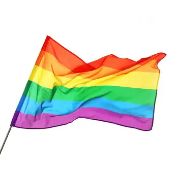 

50PCS Rainbow Flags Lesbian Gay Parade Banners LGBT Pride Flag Polyester Colorful Rainbow Flag for Decoration 90x150cm