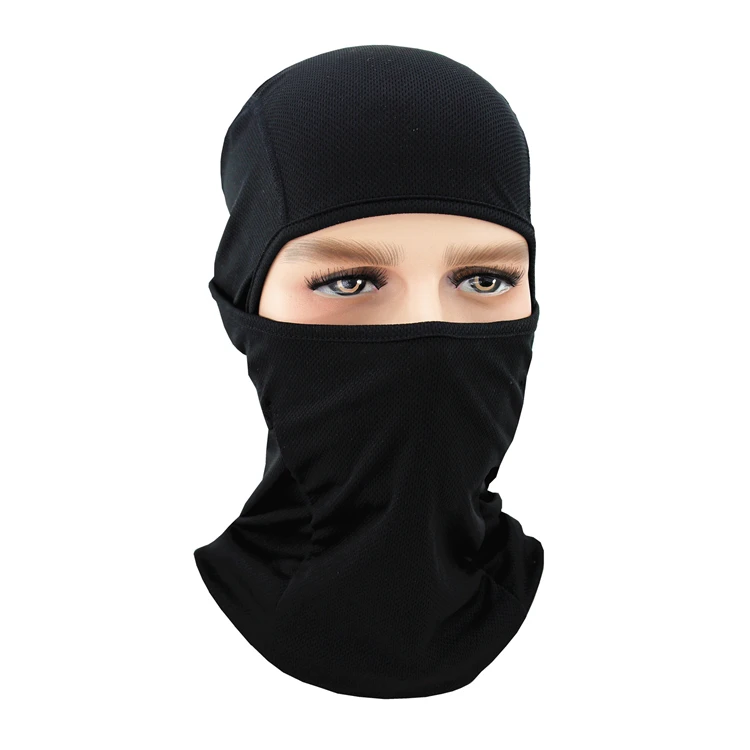 Унисекс Балаклава маска для лица мотоциклетная быстросохнущая дышащая Лыжная велосипедная шапка спортивные шапки полное покрытие для мотокросса защита для лица - Цвет: Черный