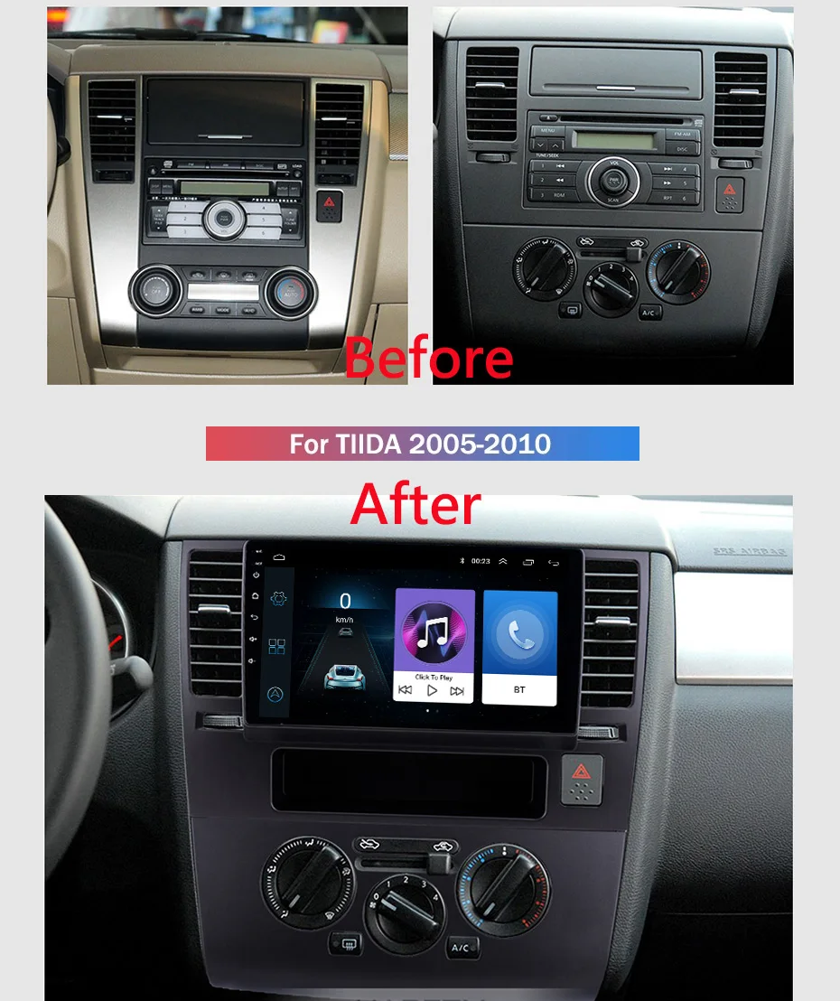 Для Nissan Tiida 2005-2010 автомобильный Радио Мультимедиа Видео плеер навигация gps Android 8,1 аксессуары SWC BT wifi седан без dvd