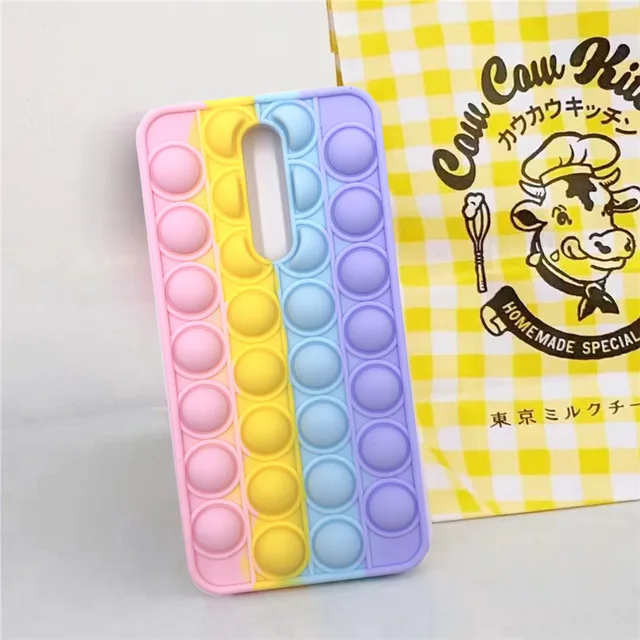 For Redmi Note 9 Pro 9S 7 8 Pro Push Pop Bubble Fidget Toy Soft Case for Redmi 9 9T 9C 9A Mi Poco X3 M3 Sensory Stress Reliver Poco X2