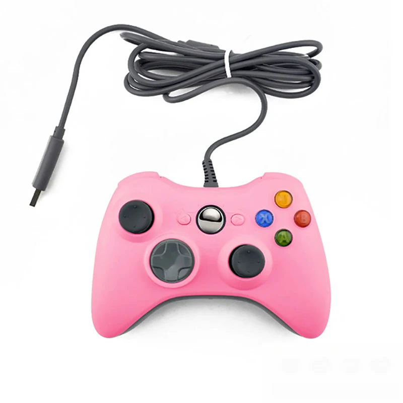 Розовый USB проводной геймпад для Xbox 360/тонкий контроллер для Windows 7/8/10 microsoft ПК контроллер пульта проводной Поддержка для командных играх - Цвет: Розовый
