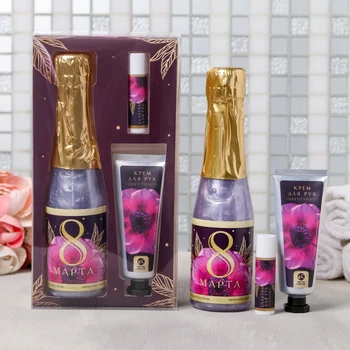 

A set of "March 8" shower gel, cream 60 ml, balm 4569168