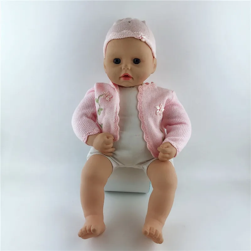Розовый комбинезон+ шапочка, комплект одежды для куклы, подходит для детей 46 см/18nch, лучший подарок на день рождения для детей(продается только одежда
