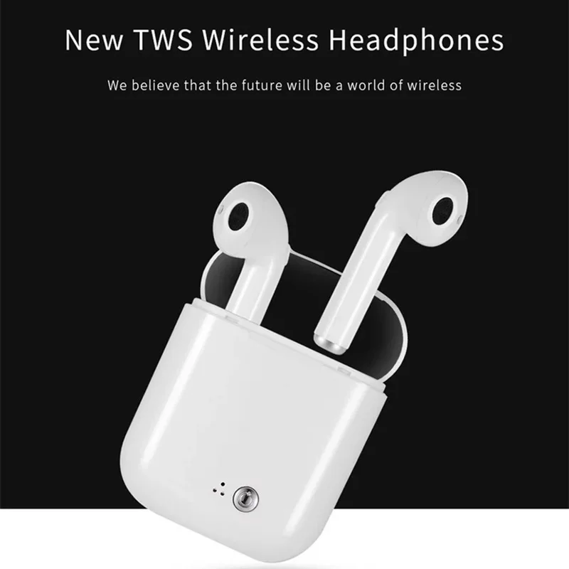 

TWS i7 transparent cover noise reduction bluetooth headset single earphone low power comfortable sweatproof wireless headset