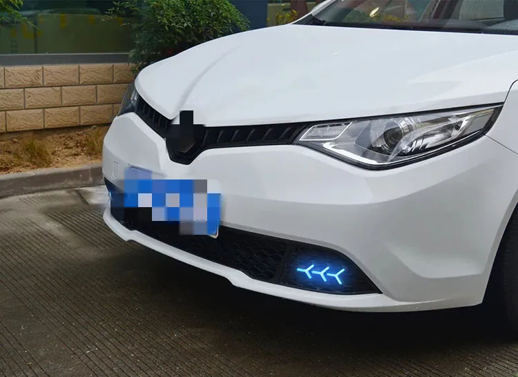 Qirun led drl дневные ходовые огни для MG GT- с динамическим движущимся желтым поворотным сигналом и синим ночным светом