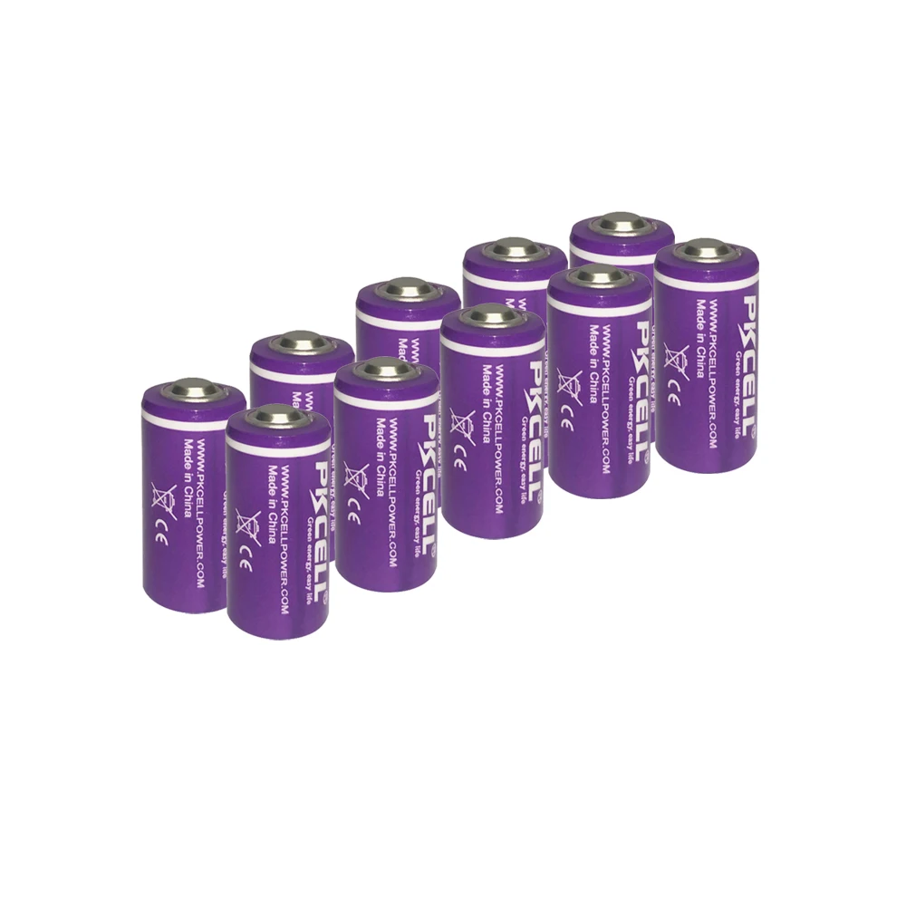 PKCELL-Piles au lithium de remplacement pour appareil photo, batterie  primaire 14250, ER 1/2, 3.6, AA, 1200 V, 14250 mAh, ER14250, 10 pièces