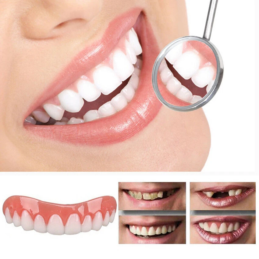 

Perfect Smile Comfort Fit False Dentures Teeth Top Cosmetic Dental Comfortable Veneer Cover Teeth Whitening Smile Denture