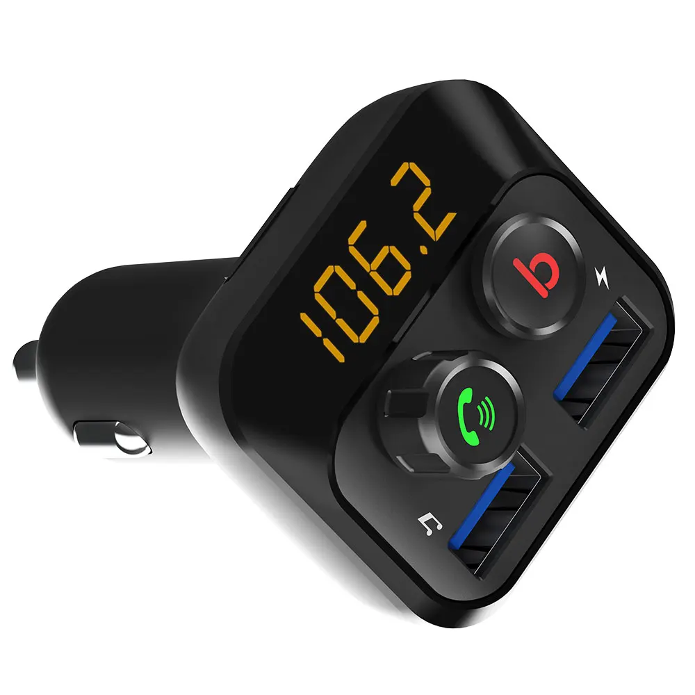 Басовая Кнопка Bluetooth fm-передатчик зарядное устройство Handsfree автомобильный Bluetooth беспроводной Авто BT201D Bluetooth автомобильный комплект