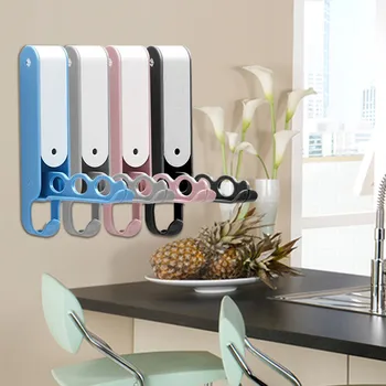 

4PCS Creative Candy Color Hook Strong Non-marking Hook Free Punching Suction Cup Sucker Wall Nail Hook For Kitchen Bathroom