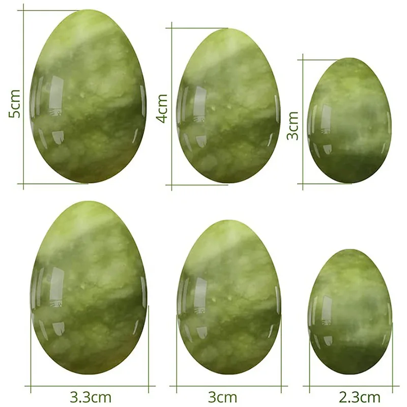 Jade Drilled Eggs Women's Yoni Eggs Massage Stones Healing Crystal Healing Exercise for Kegel Exercise Train Pelvic Muscles