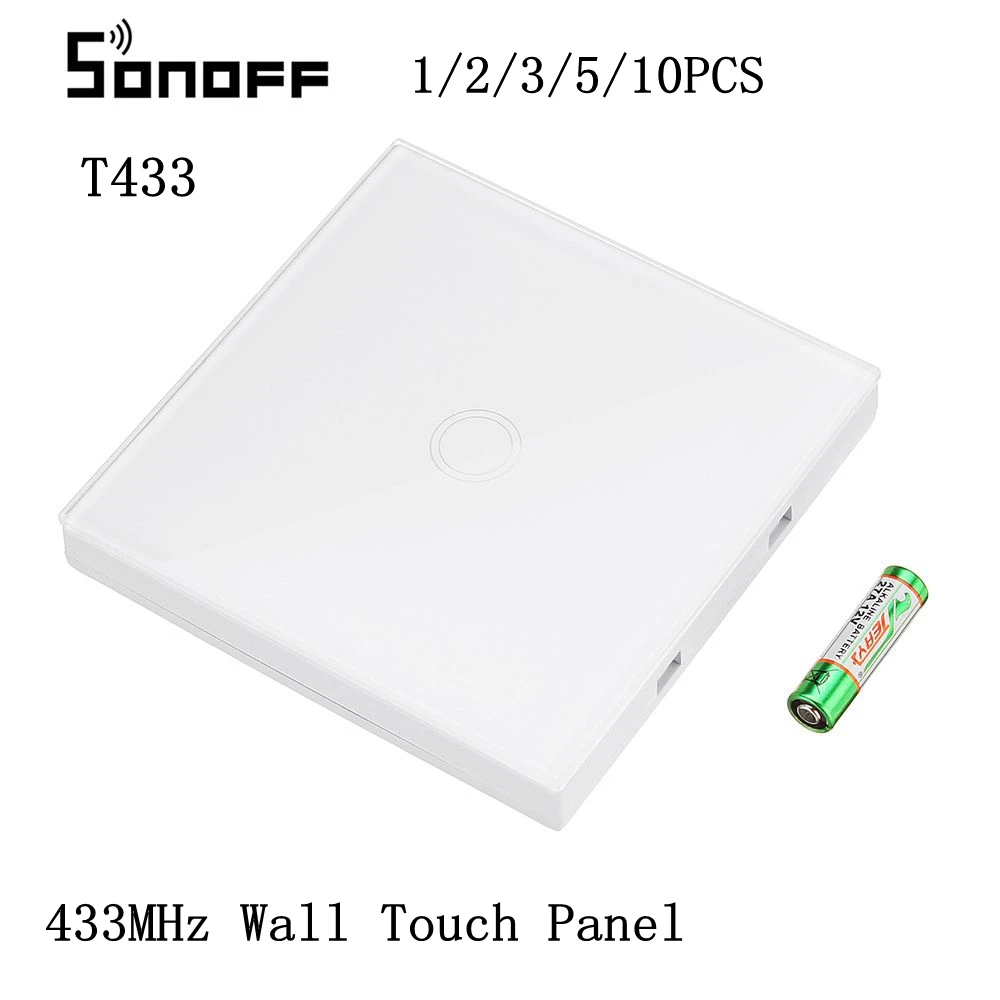 Интеллектуальный выключатель света SONOFF T433 1/2/3/5/10 шт. 86 Тип настенная сенсорная панель 433 МГц Беспроводной РЧ пульт дистанционного управления Управление передатчик