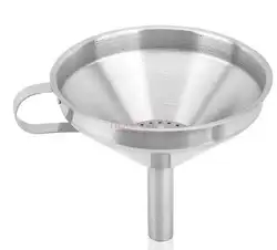 Funil de metal com dreno de óleo, utensílio de cozinha com vazamento de vinho e molho de vinagre, ferramenta de perfuração de vinho, 12.8cm de diâmetro