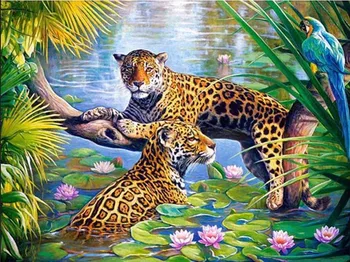 

Diamond Painting 5D Full Square/Round Drill Leopard Daimond Rhinestone Embroidery Painting Cross Stitch Mosaic Wall Art M1817