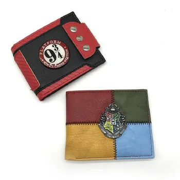 

Harries Folding Wallet PU Magical Academy Badge Case Deathly Hallows Triangle Potters 9 3/4 Coin Bags For Student Xmas Present