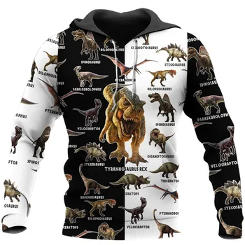 

SONSPEE 3D Dinosaur Hoodies Print Harajuku Fashion Casual Hoodie tops Unisex zip hooded Men Sweatshirt Long sleeve Drop shipping