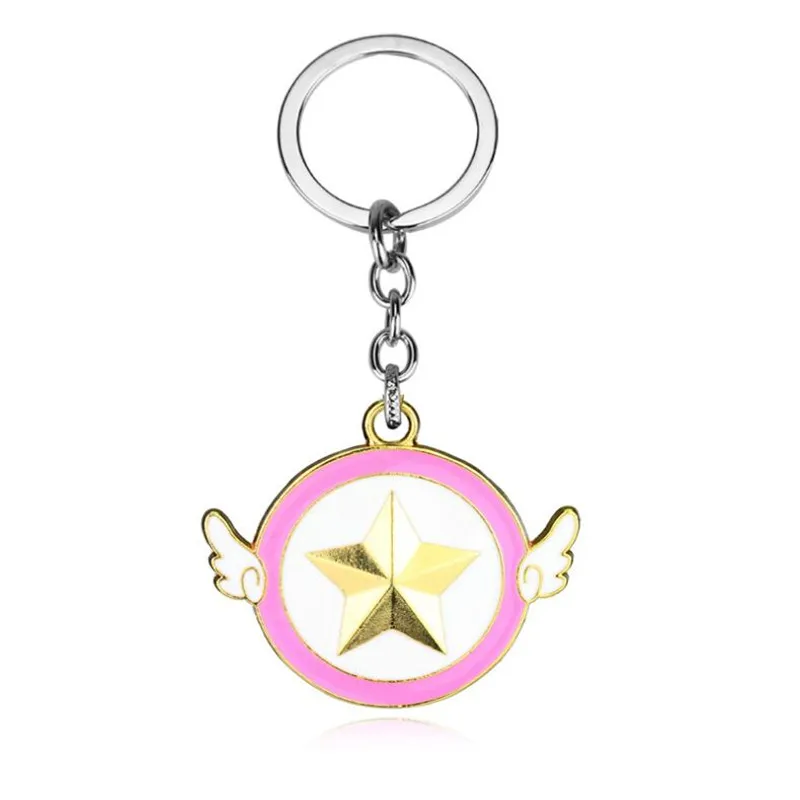 4 styles Star Moon Keychain Anime Jewelry Cartoon Pendant Keyrings Trinket Key Chain