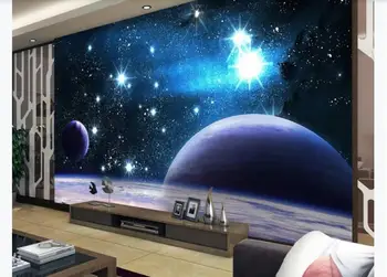 

HD Customized 3D cool fantasy purple nebula universe starry sky bar Mural Wallpaper For Living room Bedroom TV background wall