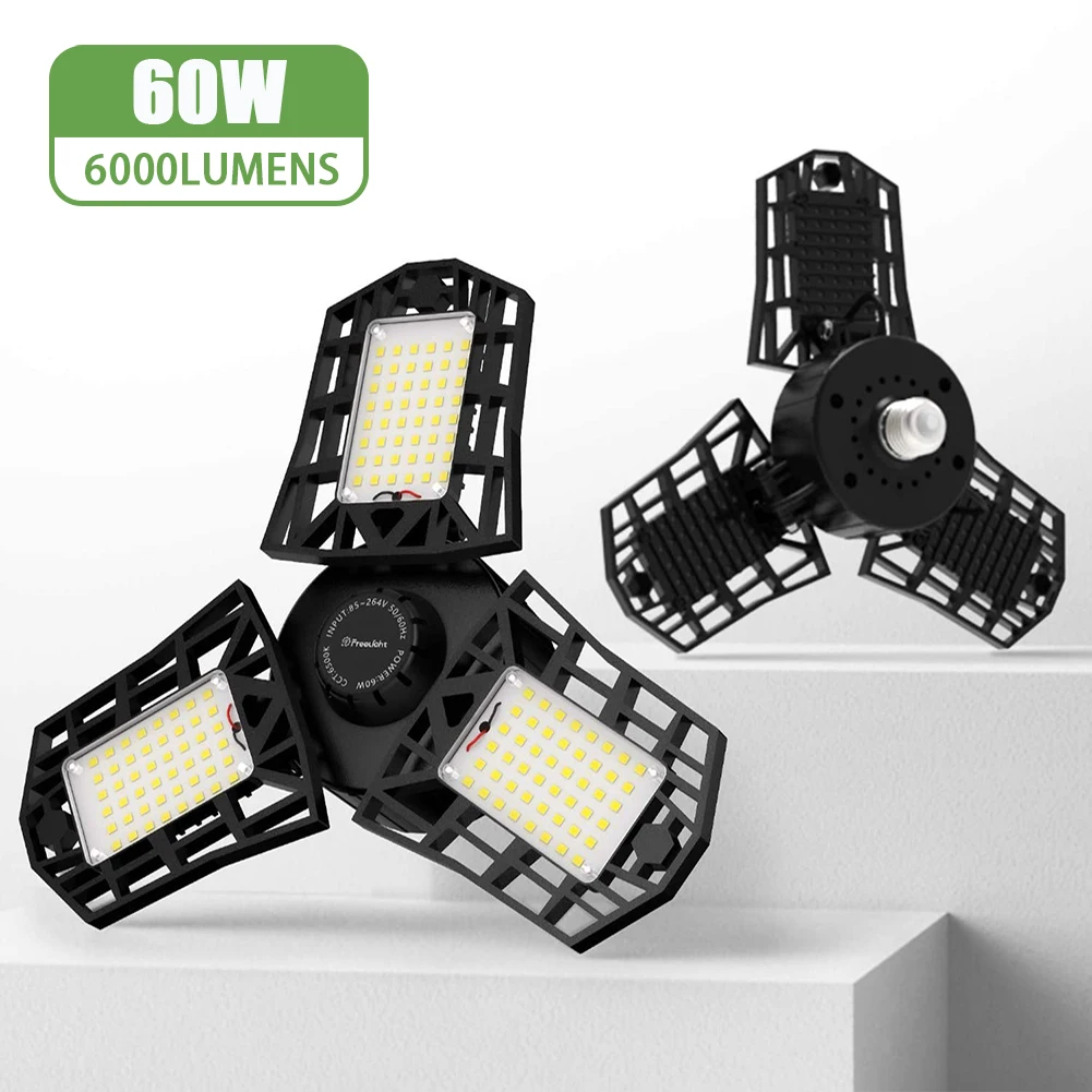 

NICLUX LED Garage Light AC85 - 265V Super Bright Deformation 60W High Bay Lamp Industrial Lighting for Workshop Warehouse