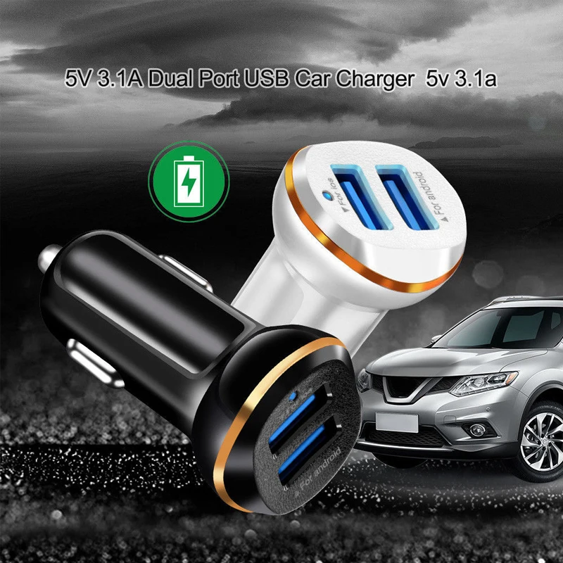 VINISUNG Mini Dual USB Автомобильное зарядное устройство мобильный телефон планшет 3.1A универсальное быстрое зарядное устройство автомобильное зарядное устройство адаптер для iPhone 11 X XS 8 7