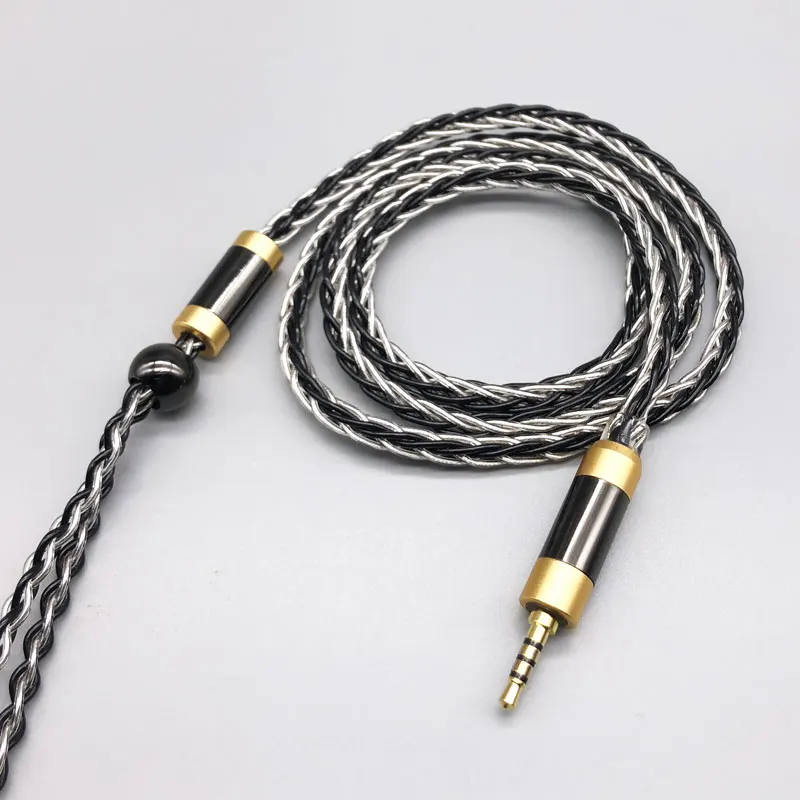 Черный серебристый кабель 0,78 мм 2 Pin для QDC ZS10 PRQ ZSN AS16 AS06 A10 наушники гарнитура 2,5 мм 3,5 мм 4,4 мм пользовательский кабель для наушников